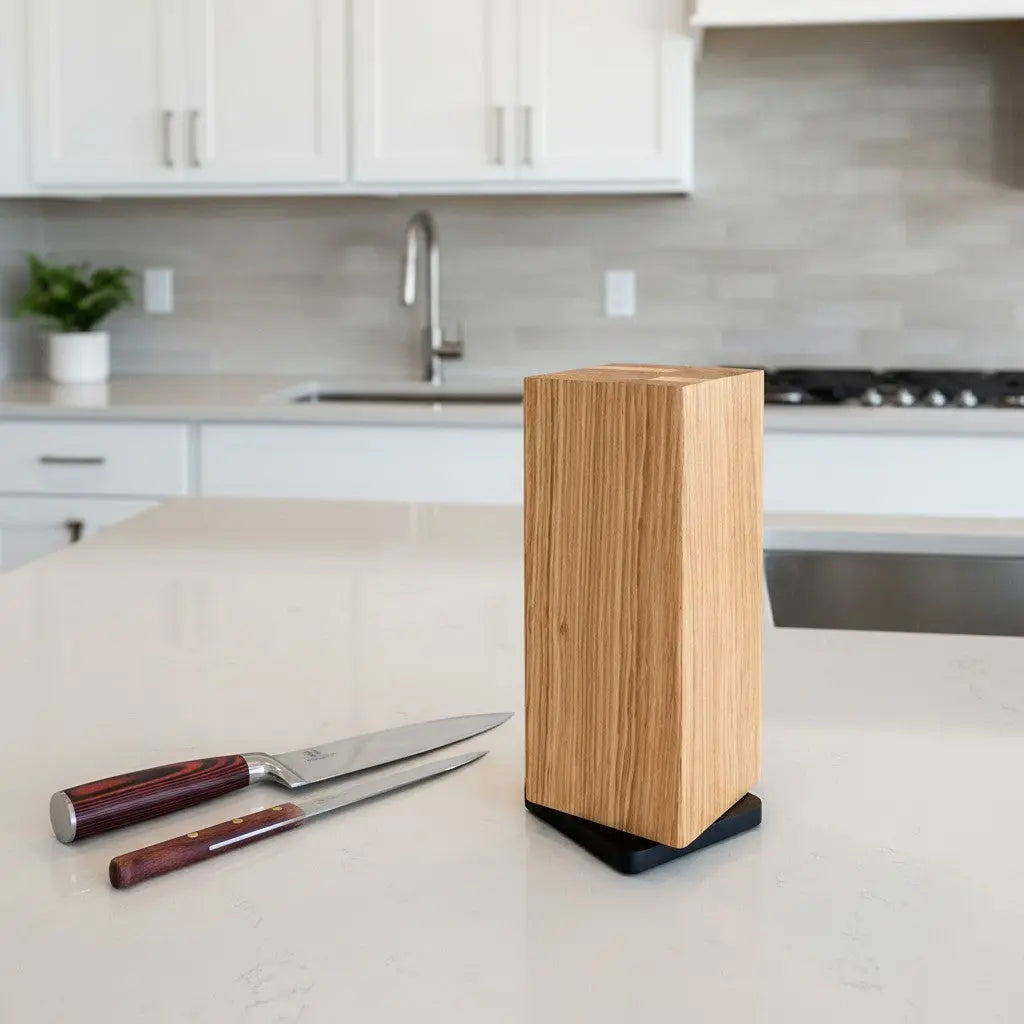 Magnetischer Messerblock aus Eiche – drehbar, elegant & durchdacht
