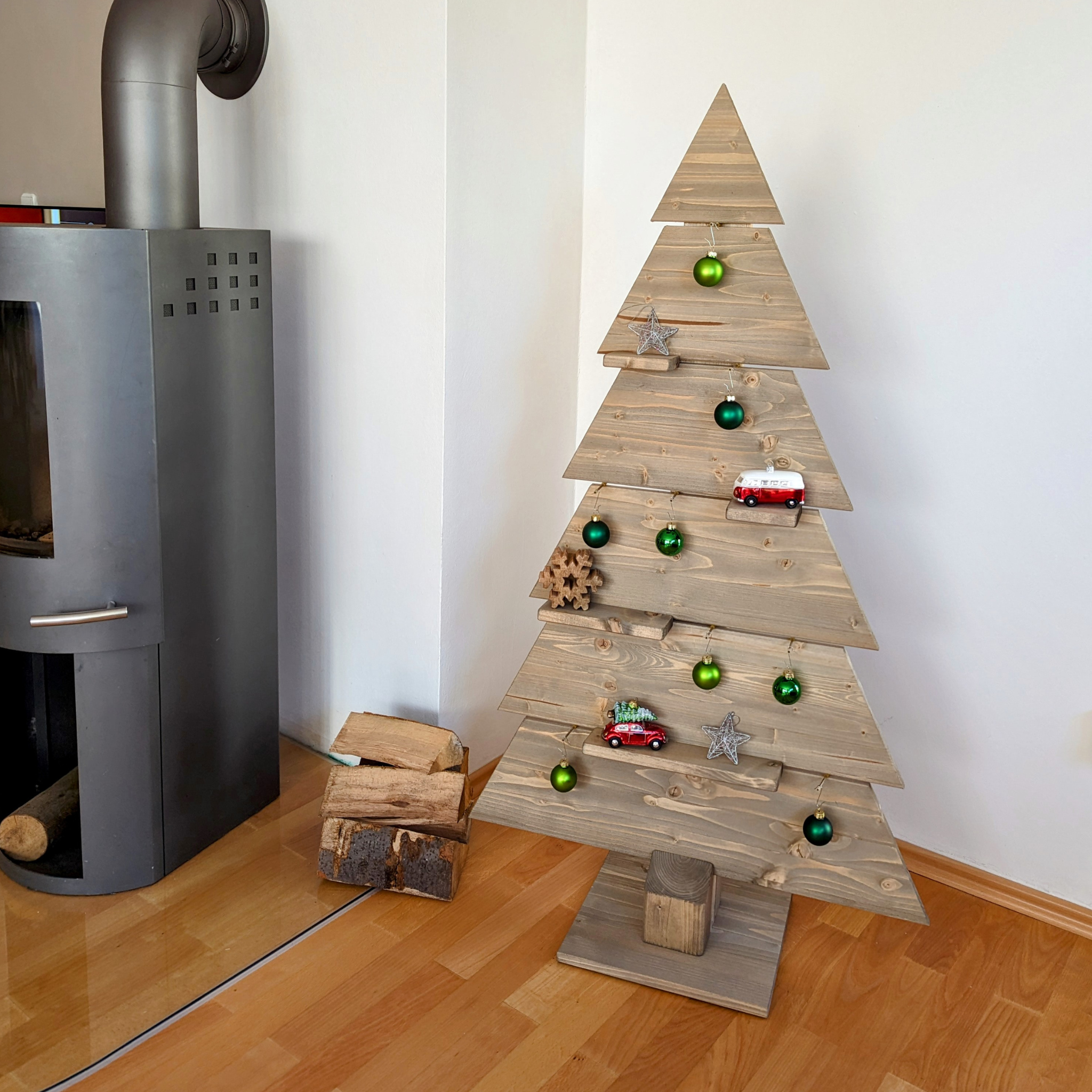 Nachhaltiger Holzweihnachtsbaum, reduziert