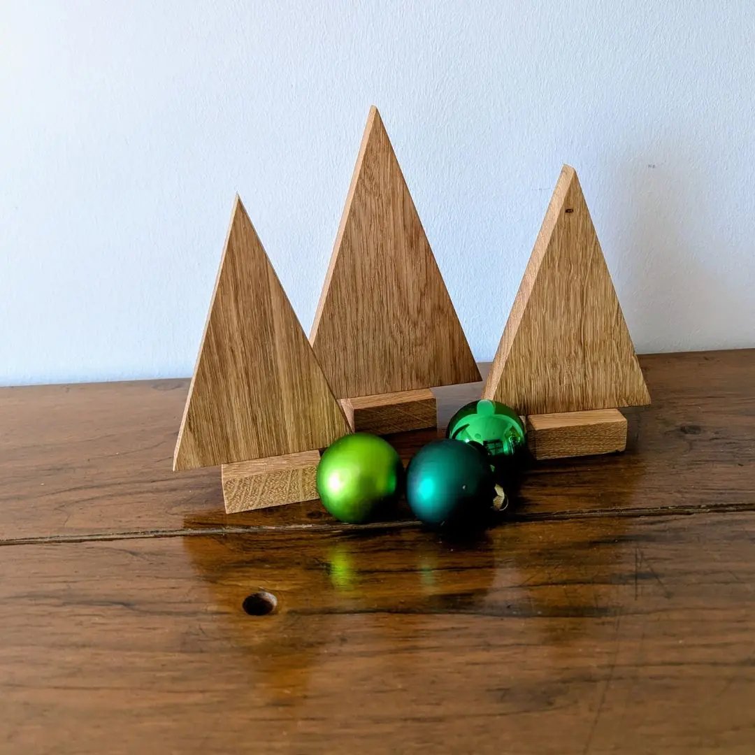 Deko-Holzhäuser aus Eiche (3er-Set)