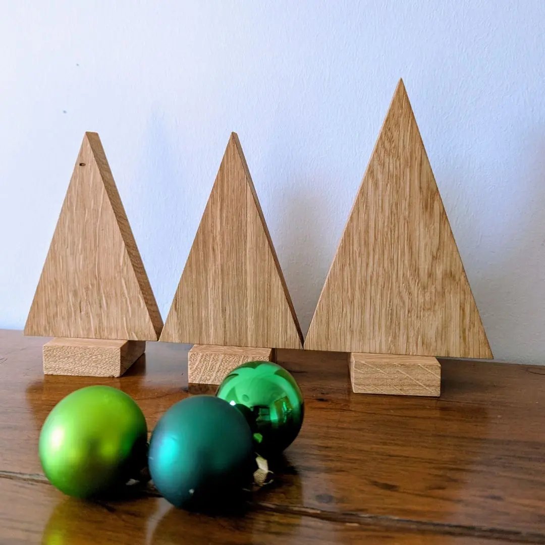 Deko-Holzhäuser aus Eiche (3er-Set)