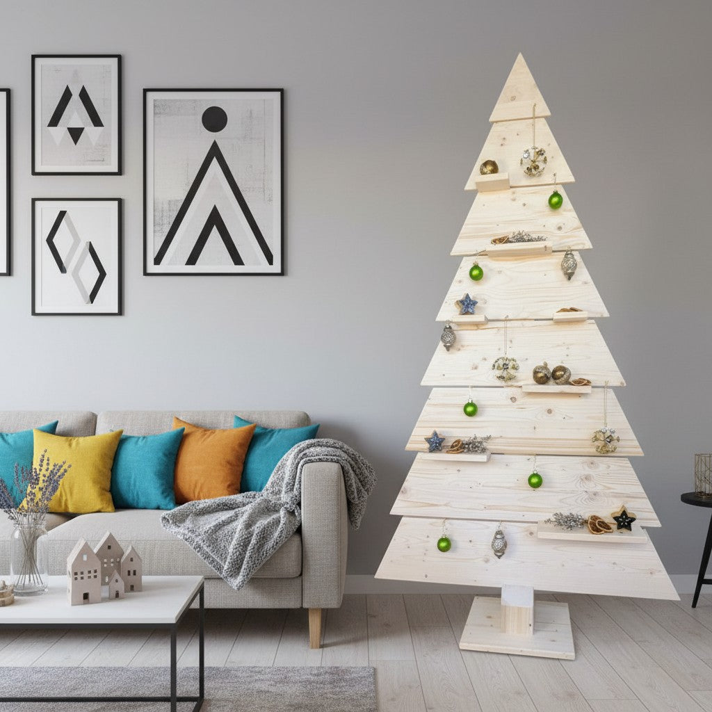 Nachhaltiger Holzweihnachtsbaum