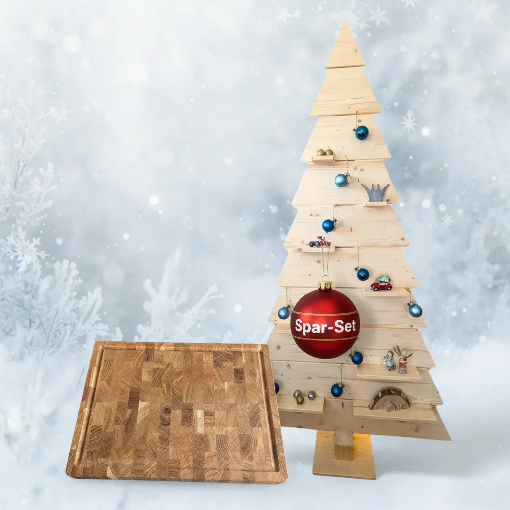 Spar-Set: Nachhaltiger Weihnachtsbaum plus rabattiertes Premium-Schneidebrett (25 %)