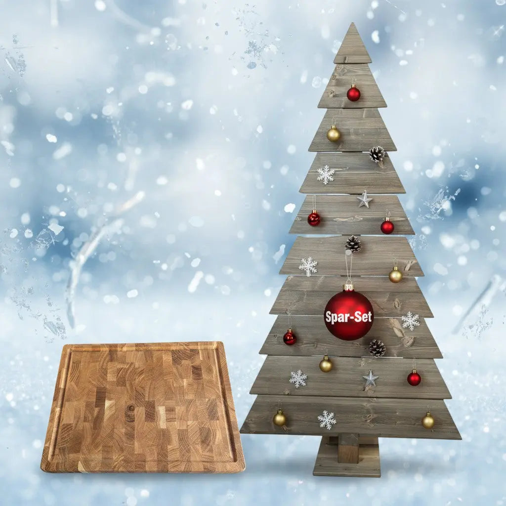 Spar-Set: Nachhaltiger Weihnachtsbaum plus rabattiertes Premium-Schneidebrett (25 %)