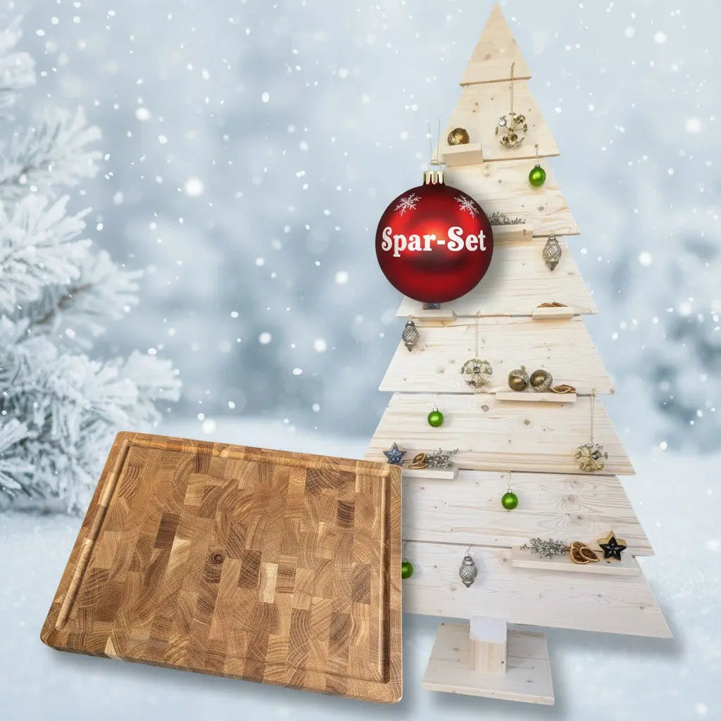 Spar-Set: Nachhaltiger Weihnachtsbaum plus rabattiertes Premium-Schneidebrett (25 %)