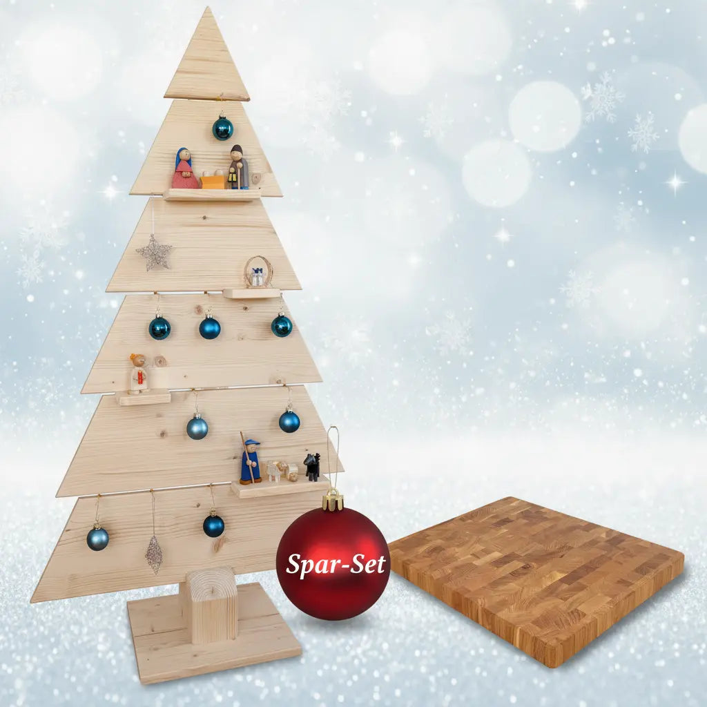 Spar-Set: Nachhaltiger Weihnachtsbaum plus rabattiertes Premium-Schneidebrett (25 %)
