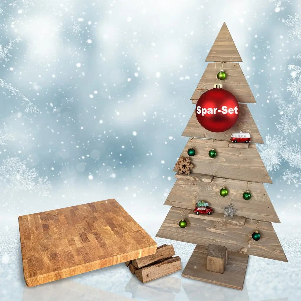 Spar-Set: Nachhaltiger Weihnachtsbaum plus rabattiertes Premium-Schneidebrett (25 %)