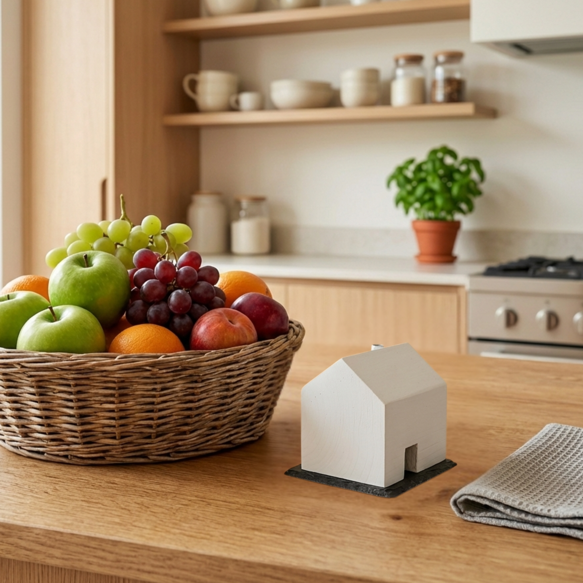 Das Summhäuschen - Design-Holzhaus gegen Fruchtfliegen (inkl. Glas und Schieferplatte)