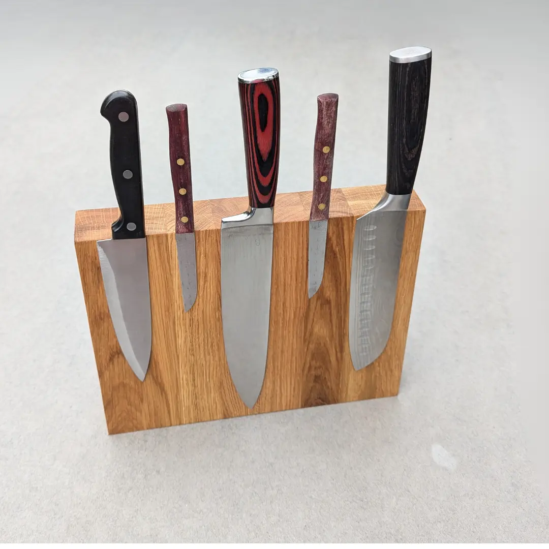 Magnetischer Messerblock Eiche starke Neodym-Magnete