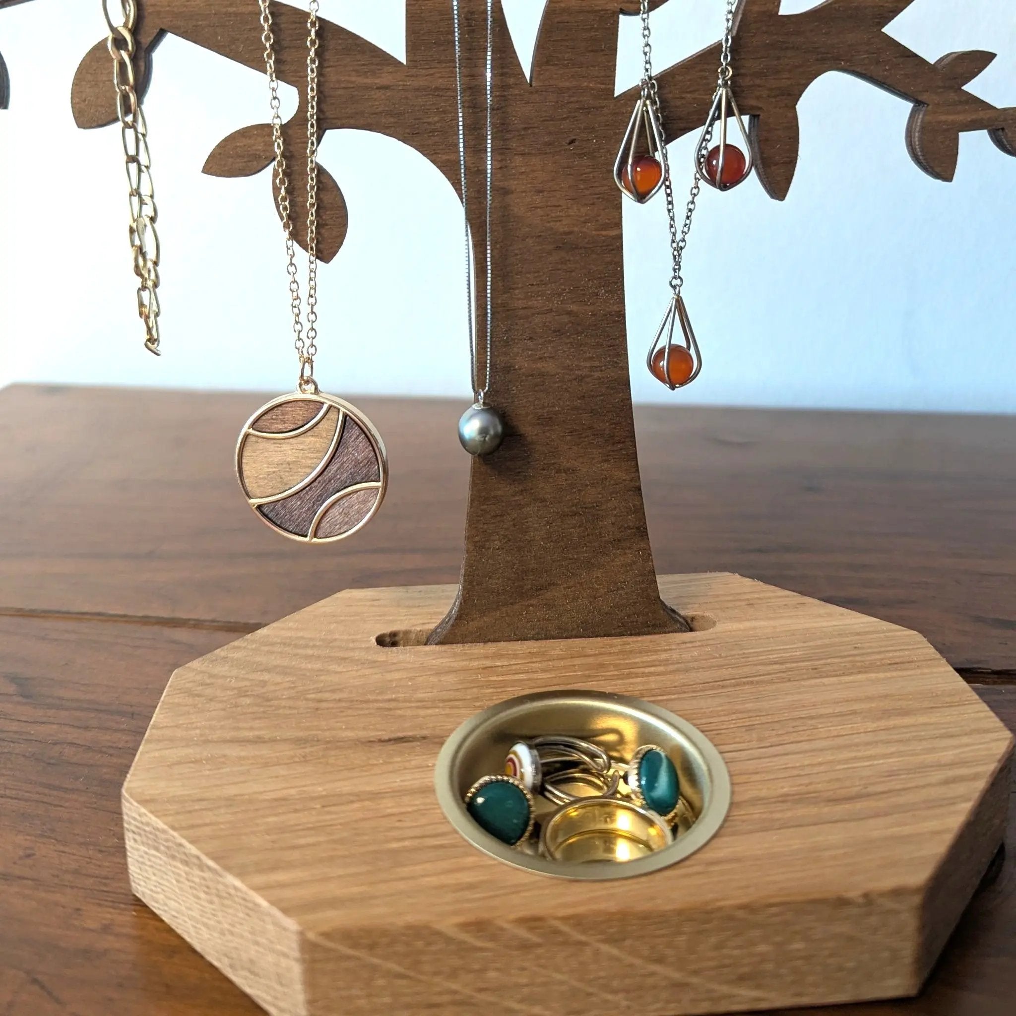 Schmuckständer "Lebensbaum" mit Ablage - Baumkrone