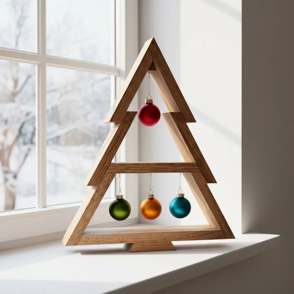 Moderner Deko - Weihnachtsbaum aus Eichenholz - Baumkrone