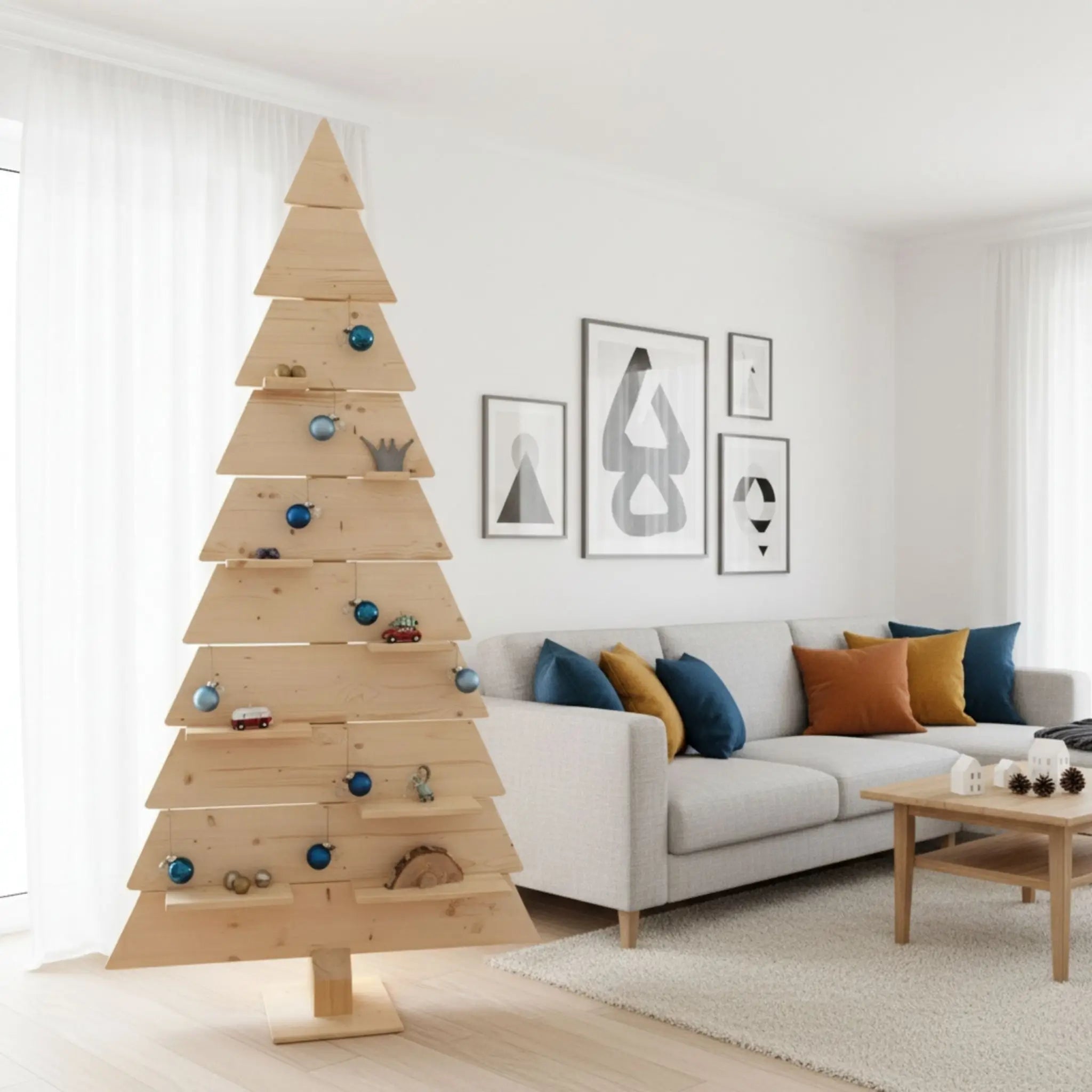 Nachhaltiger Holzweihnachtsbaum (Vorbesteller: Lieferung ab Sept. 2026) - Baumkrone