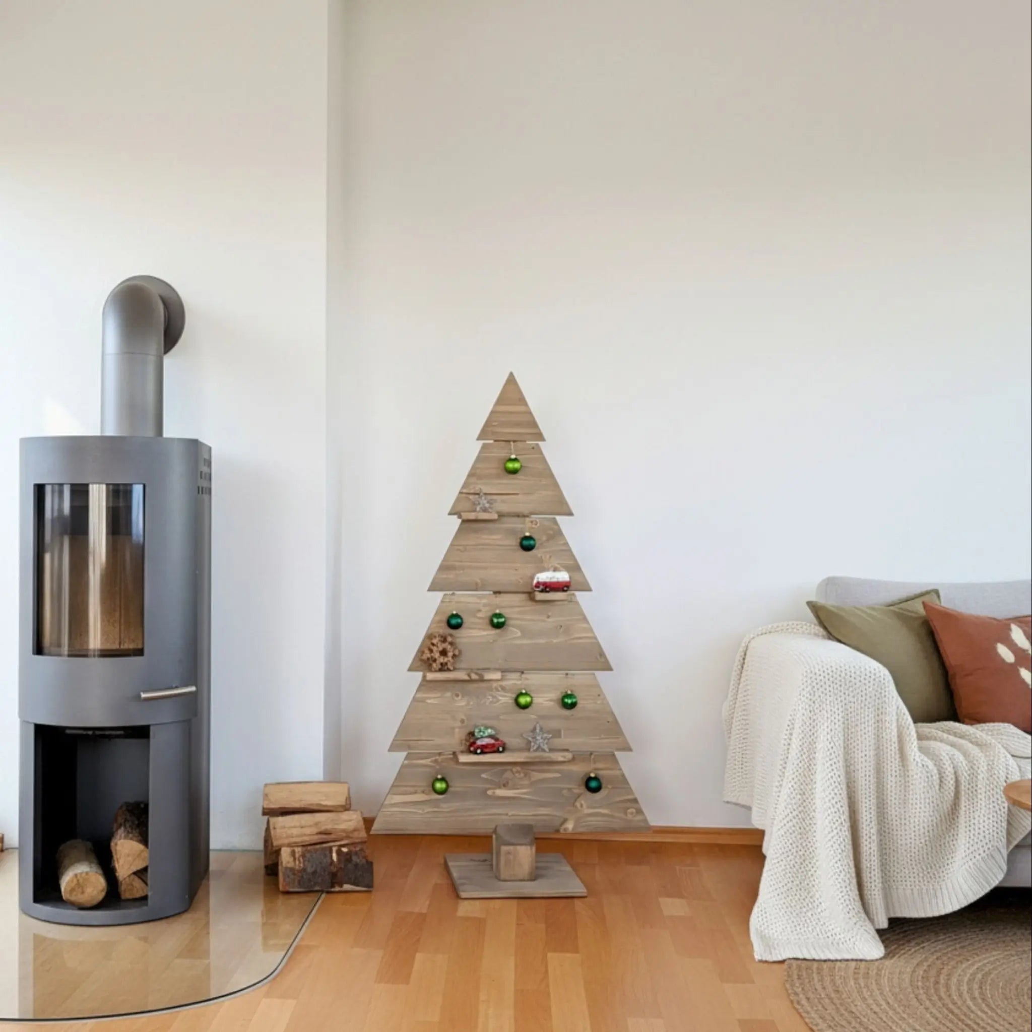 Nachhaltiger Holzweihnachtsbaum (Vorbesteller: Lieferung ab Sept. 2026) - Baumkrone