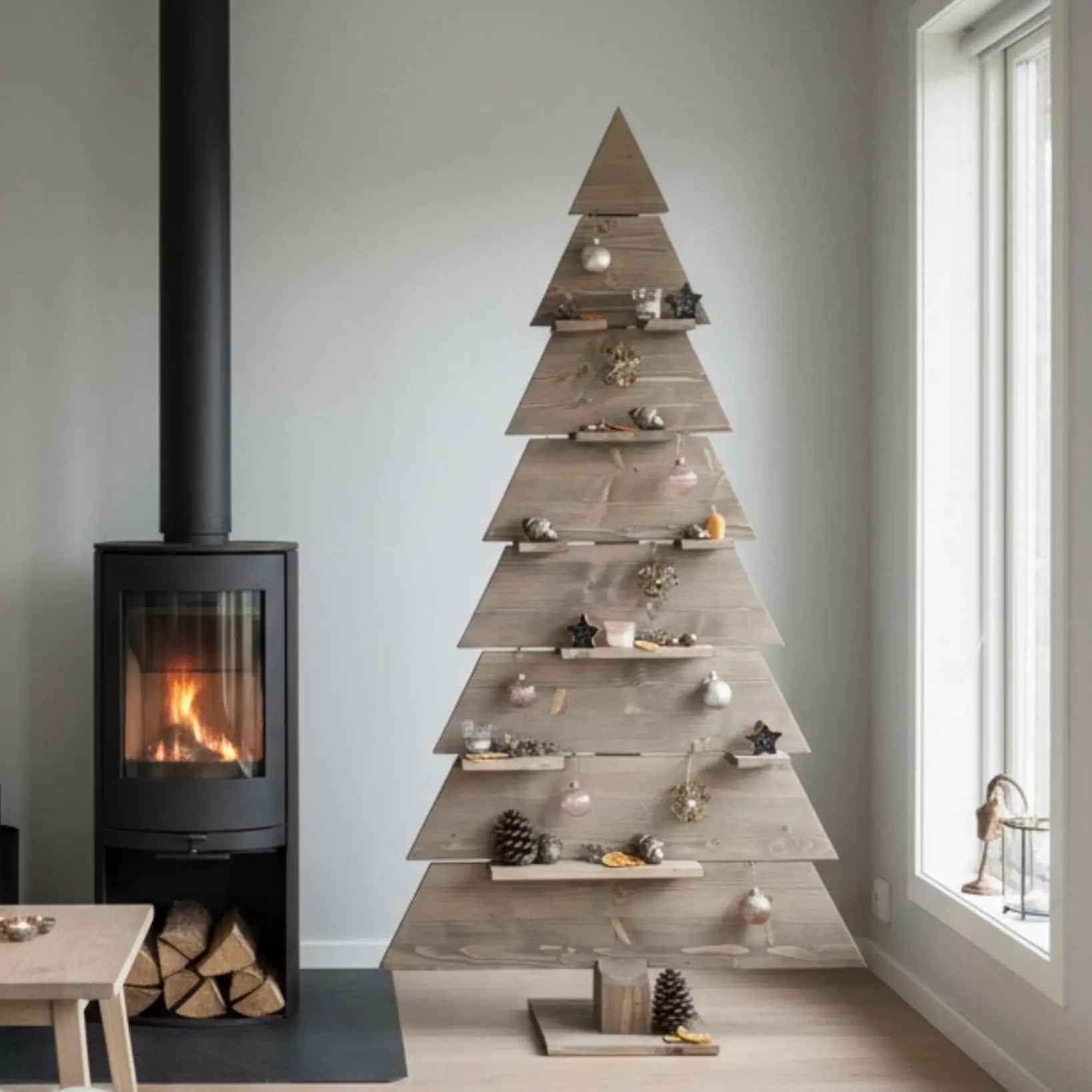 Nachhaltiger Holzweihnachtsbaum (Vorbesteller: Lieferung ab Sept. 2026) - Baumkrone