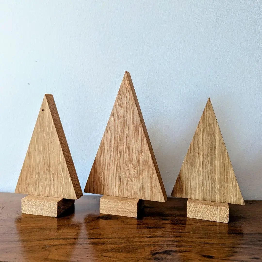 Deko-Holzhäuser aus Eiche (3er-Set)