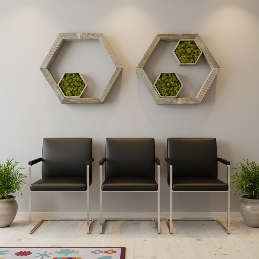 RUHE Moosbild – Handgefertigtes Wandobjekt aus Massivholz & Naturmoos