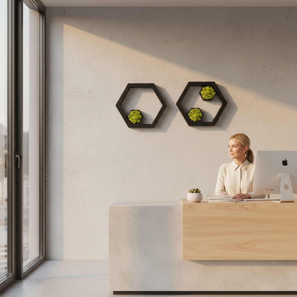 RUHE Moosbild – Handgefertigtes Wandobjekt aus Massivholz & Naturmoos