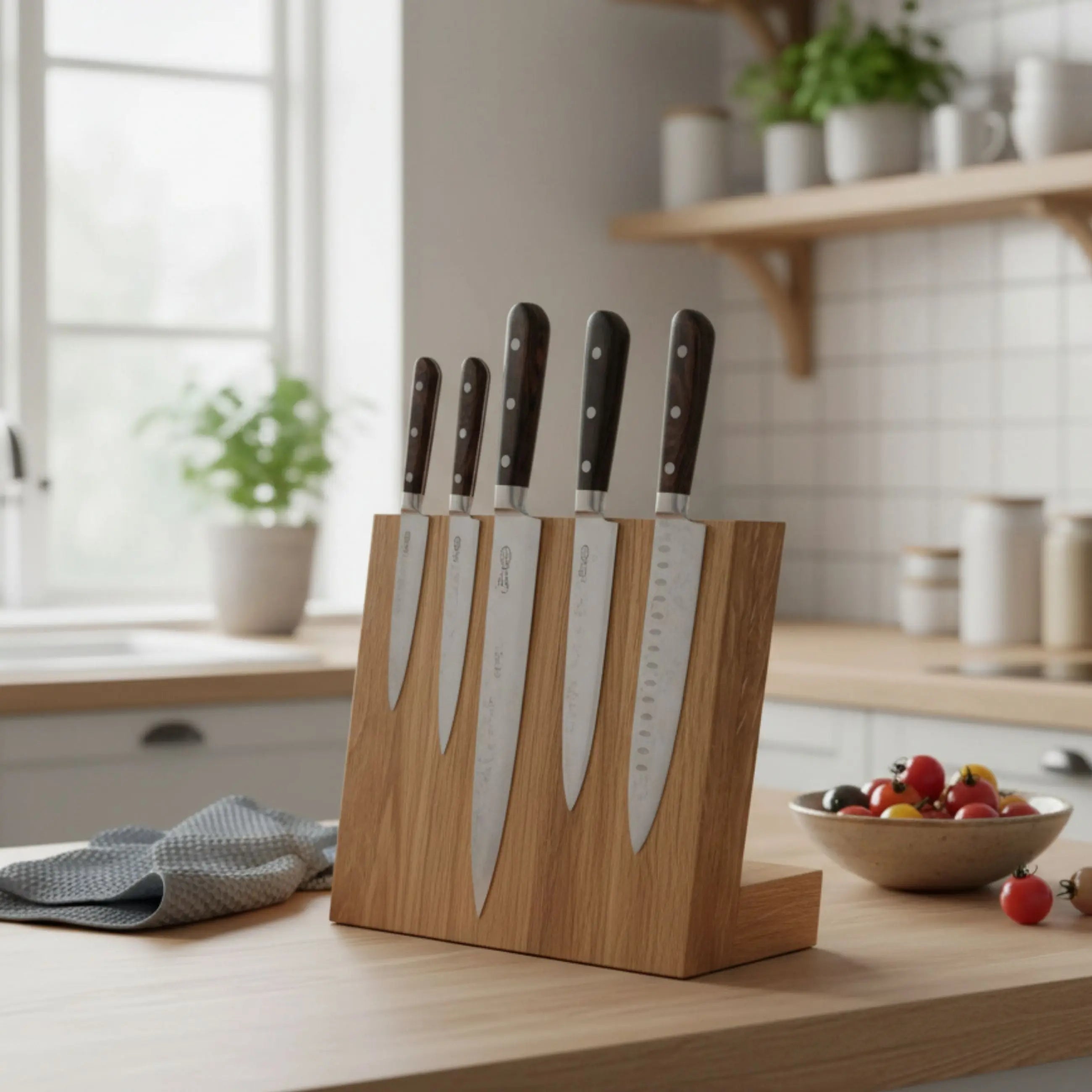 Magnetischer Messerblock aus massivem Eichenholz