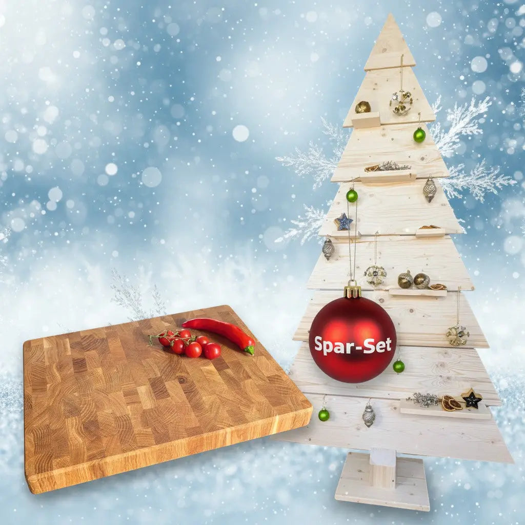 Spar-Set: Nachhaltiger Weihnachtsbaum plus rabattiertes Premium-Schneidebrett (25 %)