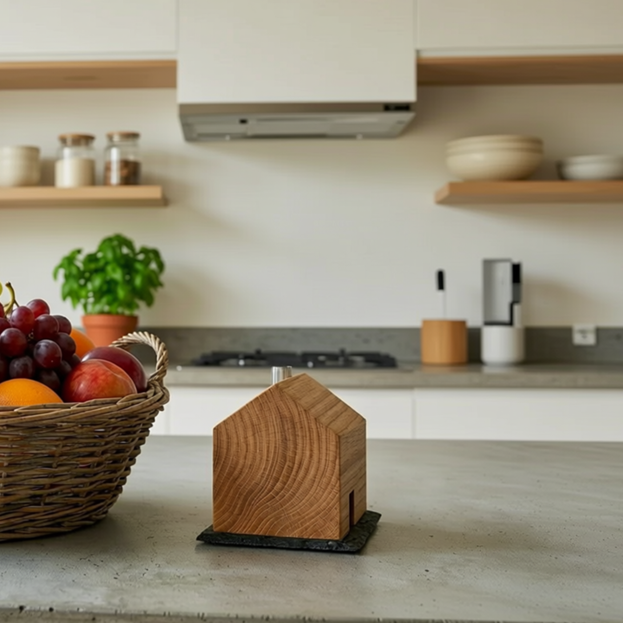 Das Summhäuschen - Design-Holzhaus gegen Fruchtfliegen (inkl. Glas und Schieferplatte)