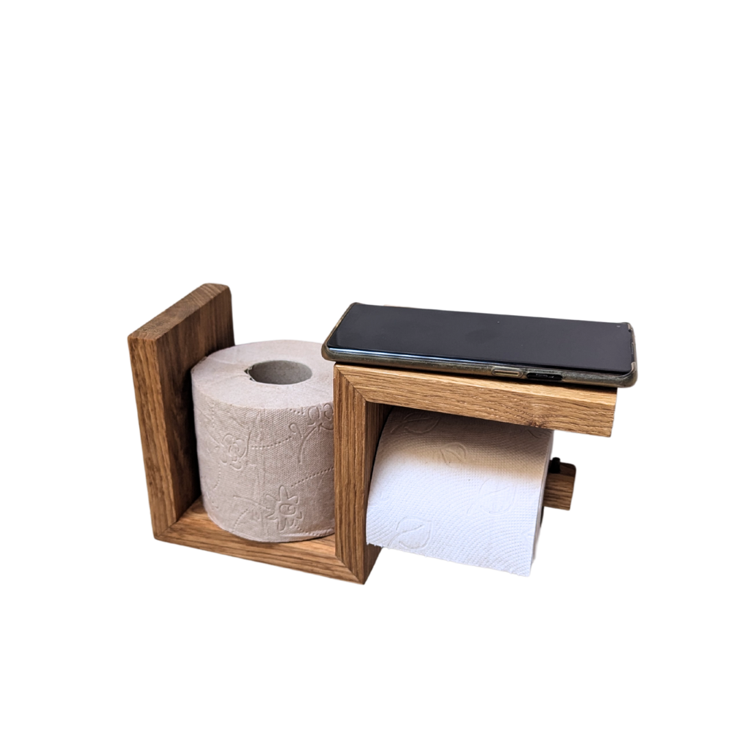 Toilettenpapierhalter mit Handy-Ablage