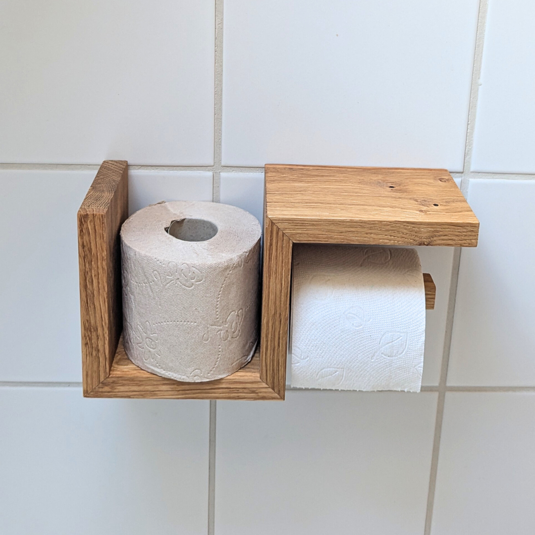 Toilettenpapierhalter mit Handy-Ablage