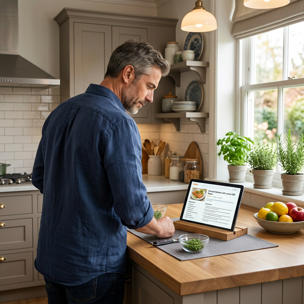 Eichenholz Tablet-Ständer mit Stift-Halterung – Wackelfrei & Ergonomisch