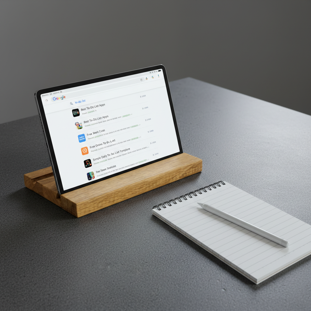 Eleganter Tablet-Ständer aus Eichenholz