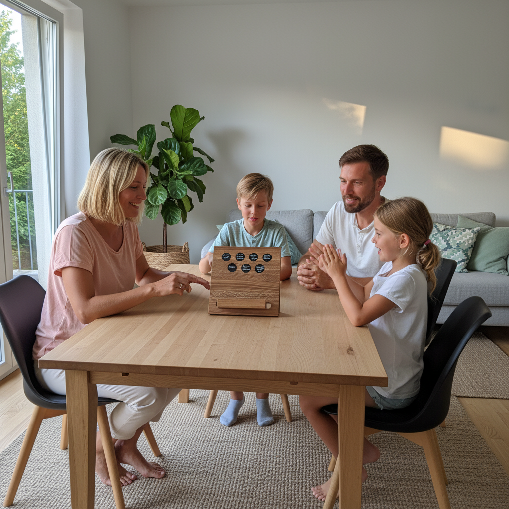 Kochbuchständer aus Eichenholz – mit optionalem 7-Tage-Essensplaner