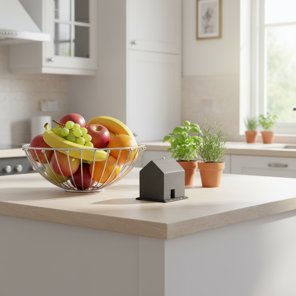 Das Summhäuschen - Design-Holzhaus gegen Fruchtfliegen (inkl. Glas und Schieferplatte)