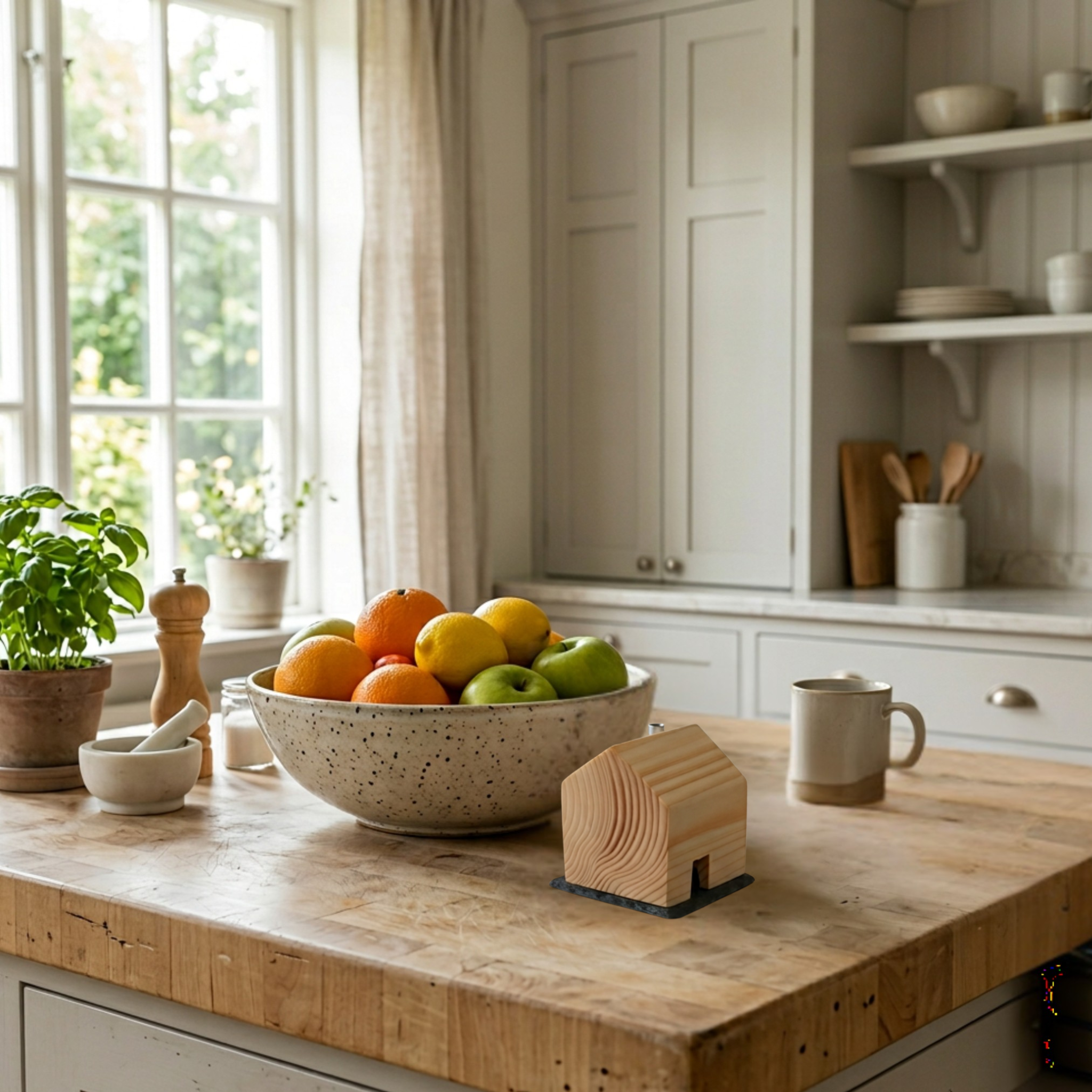Das Summhäuschen - Design-Holzhaus gegen Fruchtfliegen (inkl. Glas und Schieferplatte)