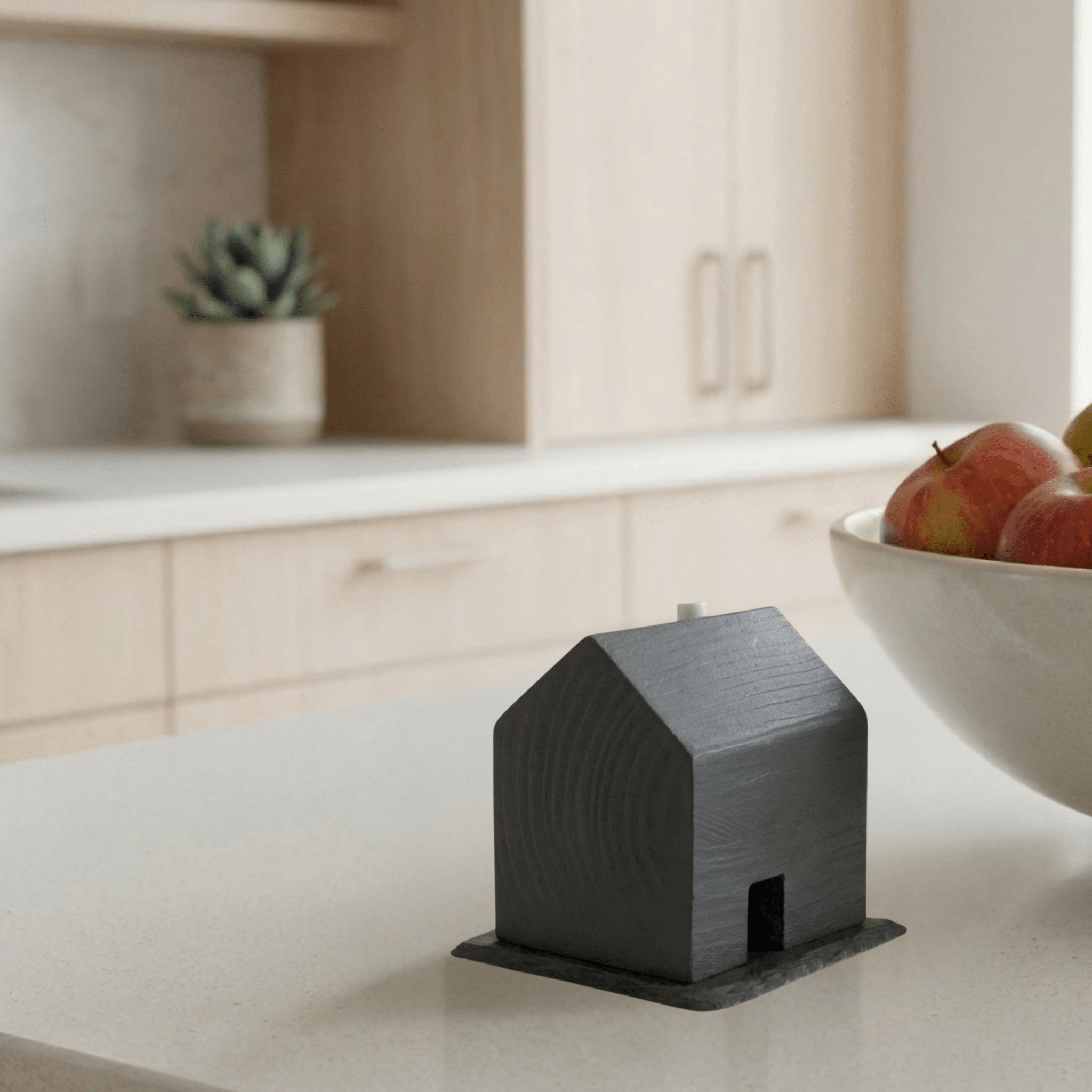 Das Summhäuschen - Design - Holzhaus gegen Fruchtfliegen (inkl. Glas und Schieferplatte) - Baumkrone