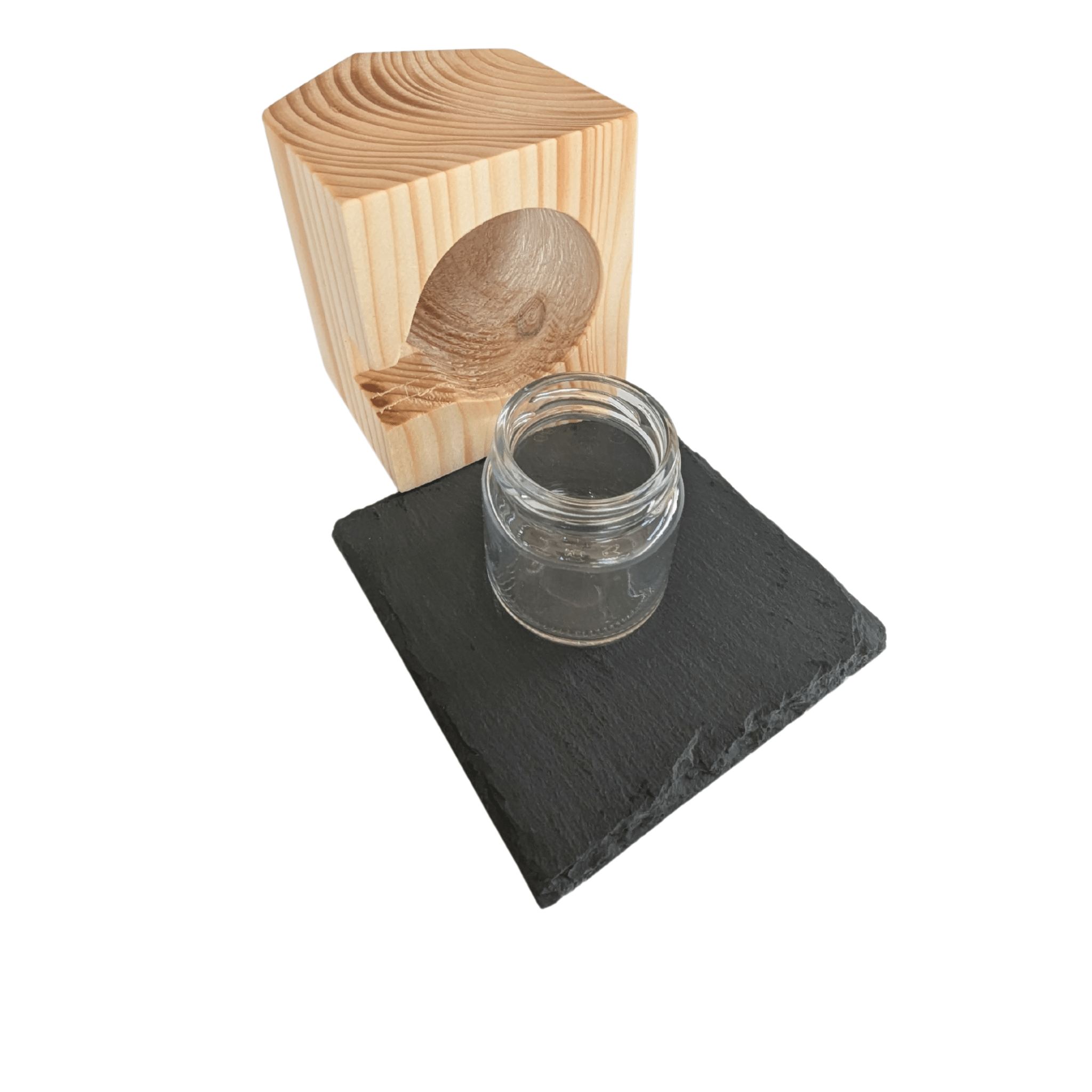 Das Summhäuschen - Design - Holzhaus gegen Fruchtfliegen (inkl. Glas und Schieferplatte) - Baumkrone