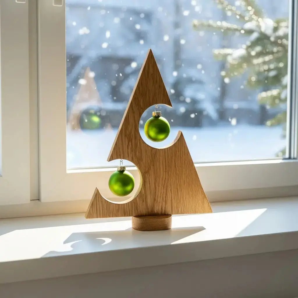 Deko-Weihnachtsbaum aus Eiche - für 2 oder 3 Kugeln - Baumkrone