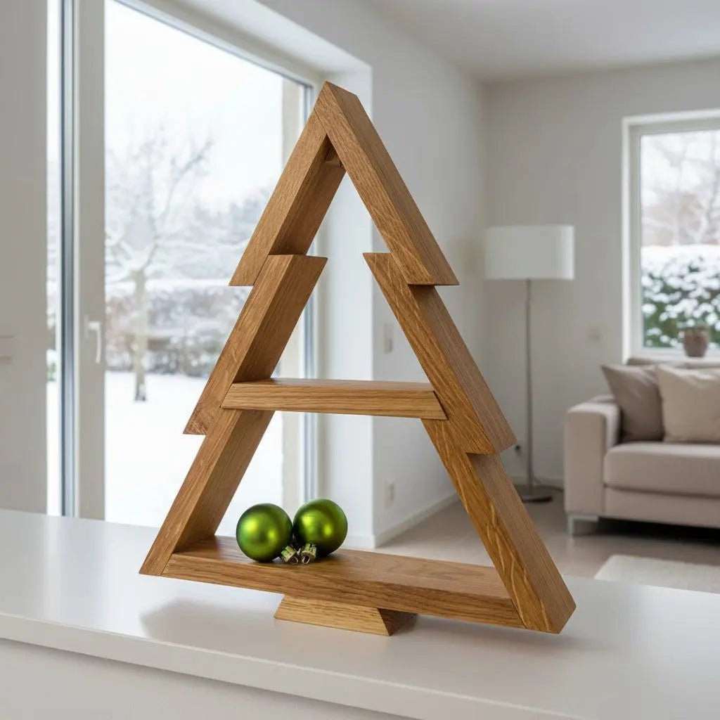 Moderner Deko - Weihnachtsbaum aus Eichenholz - Baumkrone