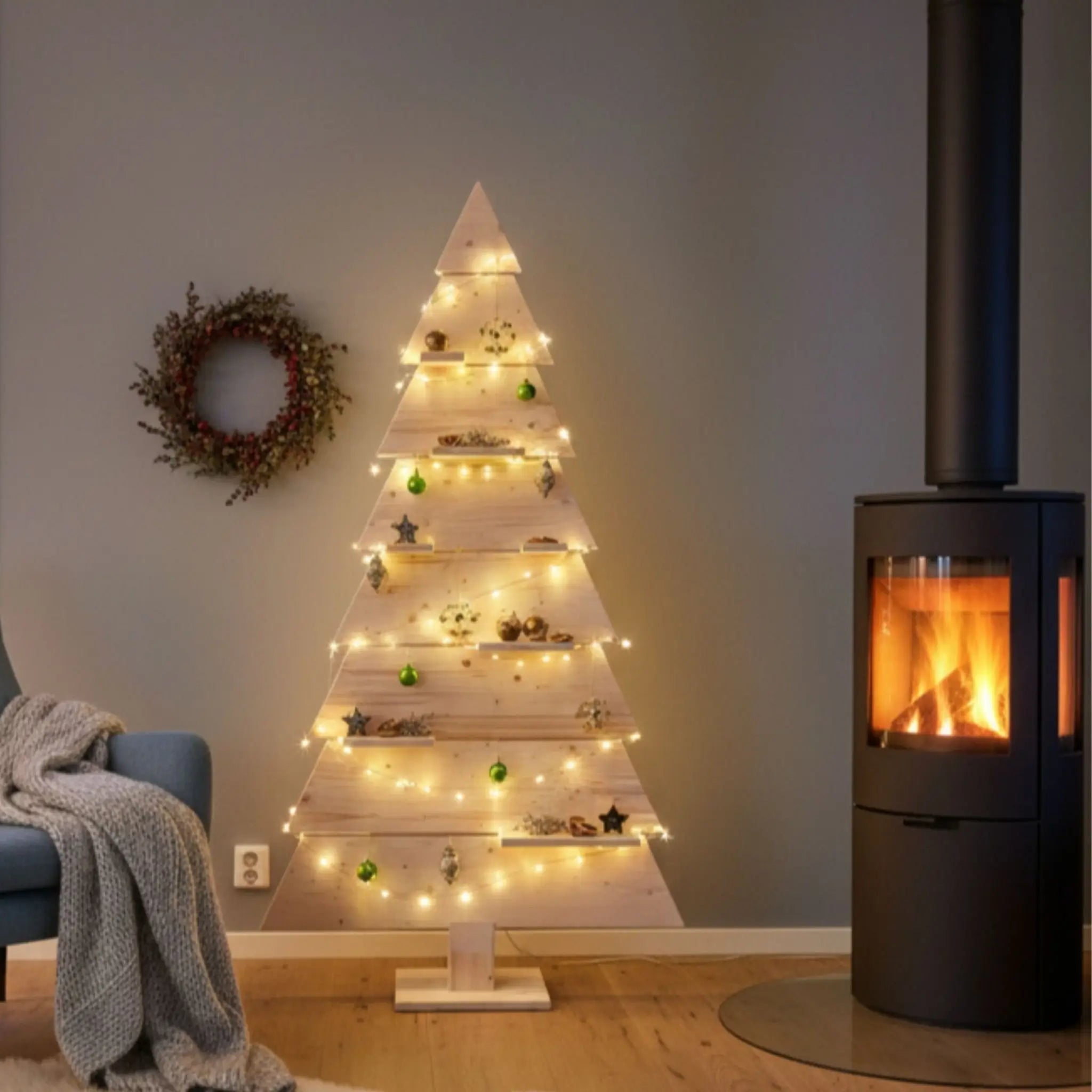 Nachhaltiger Holzweihnachtsbaum (Vorbesteller: Lieferung ab Sept. 2026) - Baumkrone