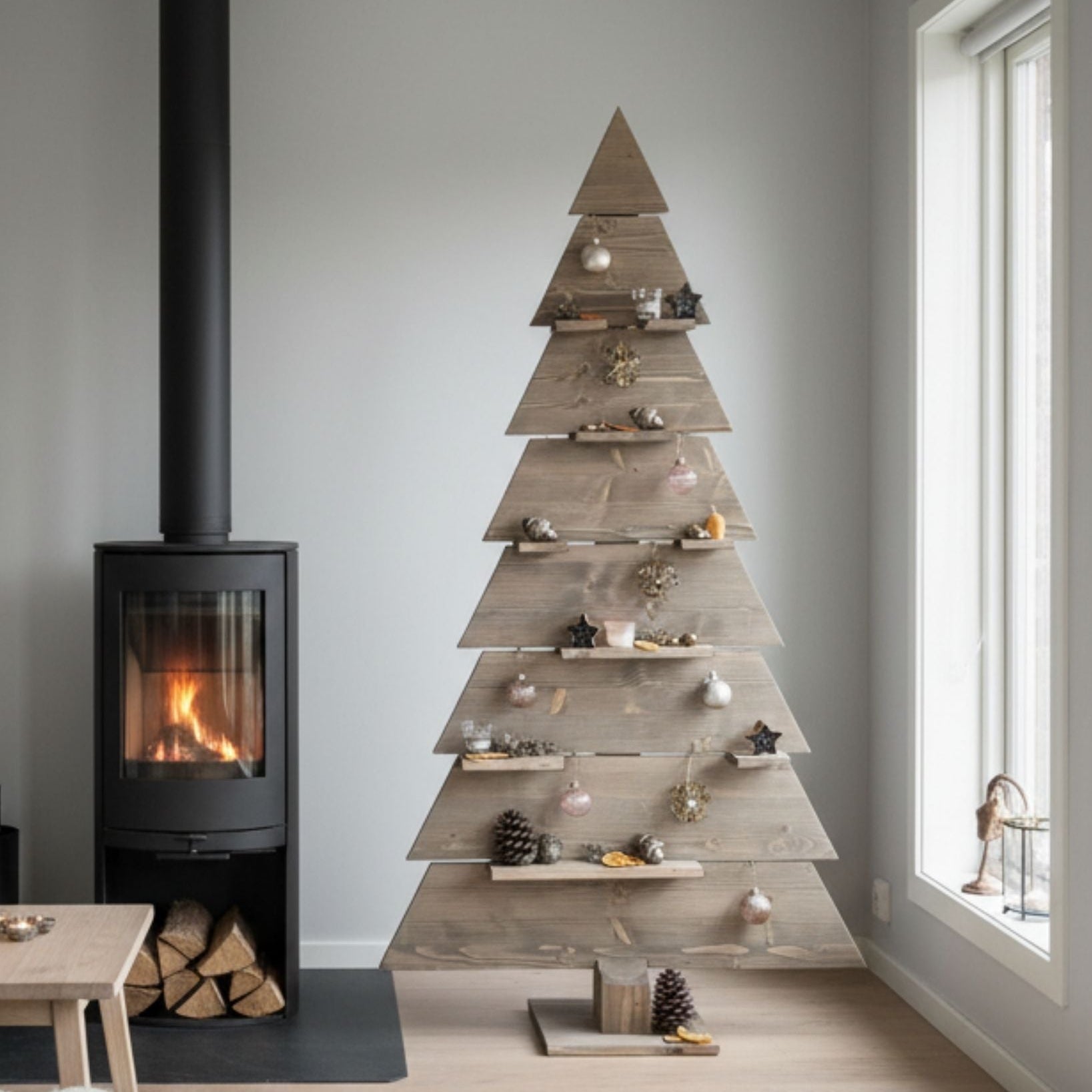Nachhaltiger Holzweihnachtsbaum (Vorbesteller: Lieferung ab Sept. 2026) - Baumkrone