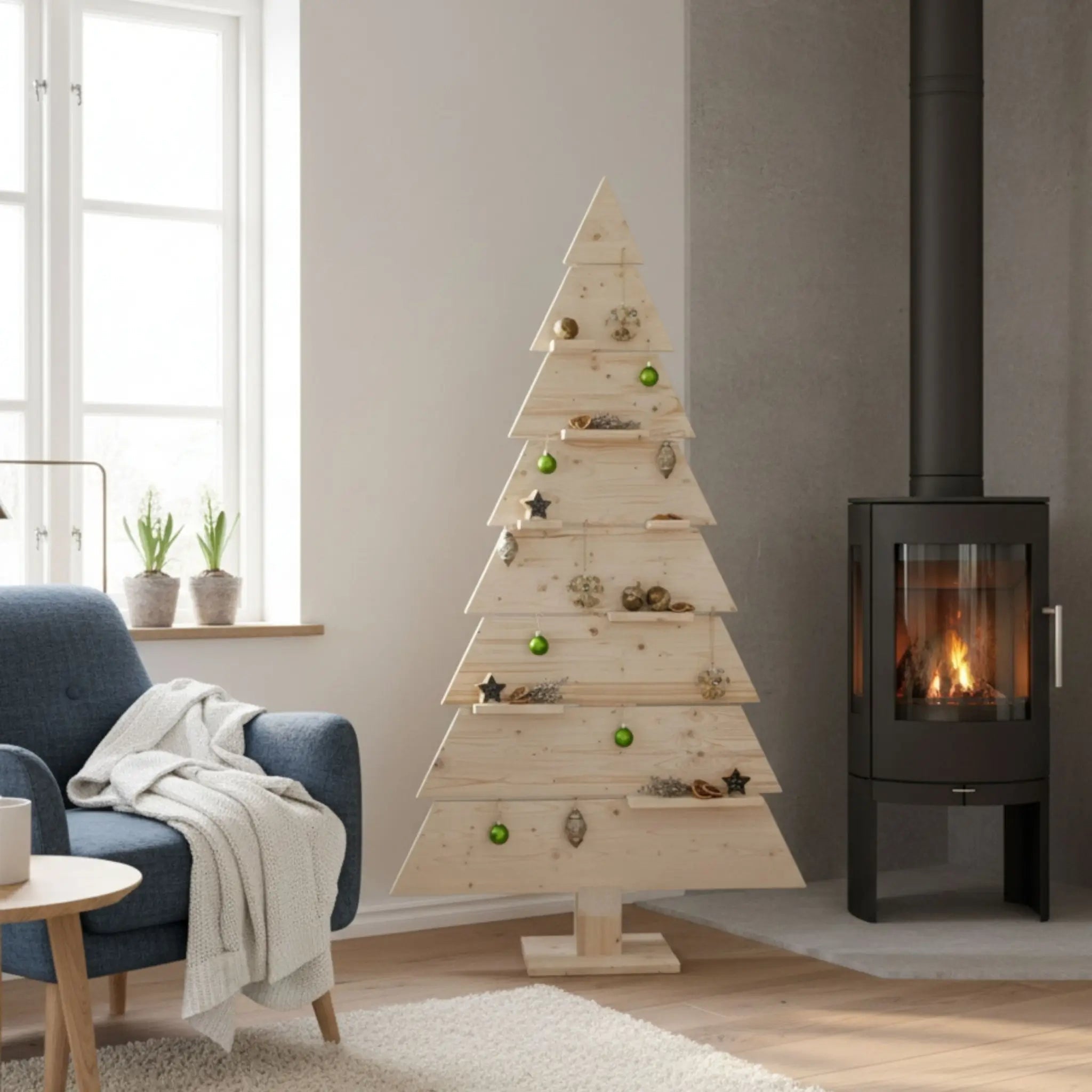 Nachhaltiger Holzweihnachtsbaum (Vorbesteller: Lieferung ab Sept. 2026) - Baumkrone